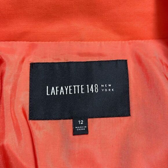 Lafayette 148 New York Orange unlined button up blazer jacket size 12 - Picture 5 of 9